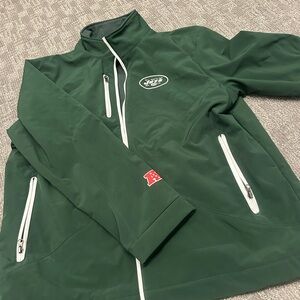 NFL New York Jets Full Zip Jacket XL Green Fleece Lined Lightweight